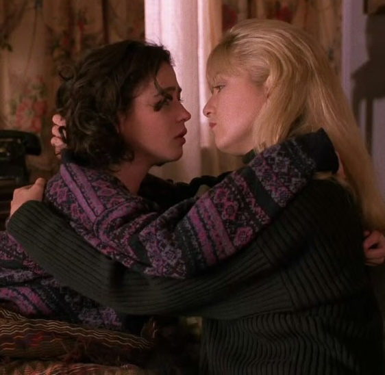 Photo of Laura and Donna embracing